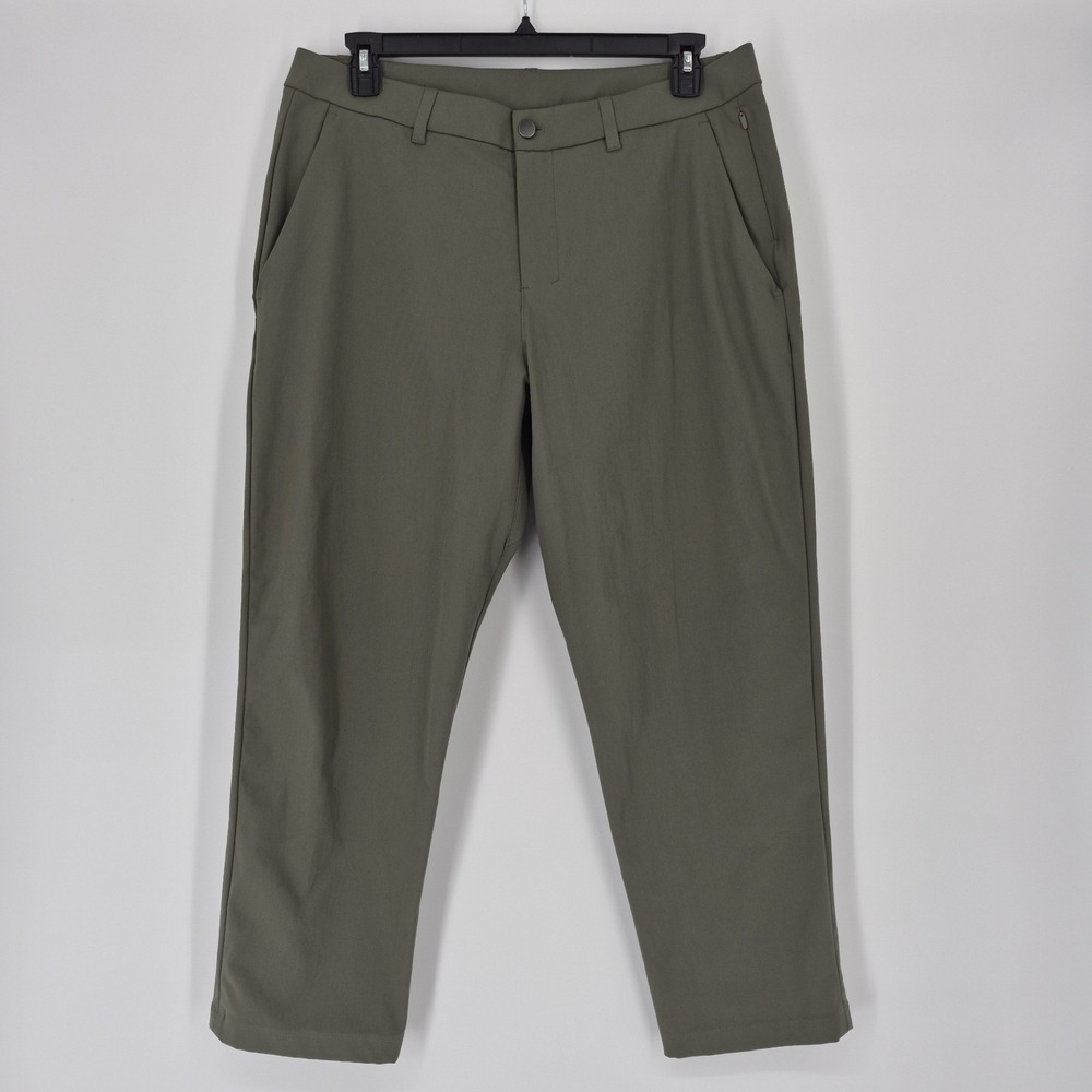 Lululemon Men's ABC Classic Fit Pant Warpstreme Dark Olive Stretch Chino Sz 36